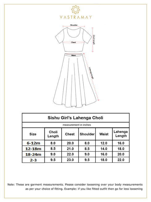 Girl's' Pink Lehenga Choli With Dupatta