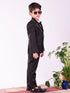 Boy's' White And Black Shirt Blazer And Pant