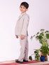 Boy's' White And Gray Shirt Blazer Waist Coat And Pant