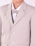 Boy's' White And Gray Shirt Blazer Waist Coat And Pant