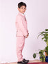 Boy's' White And Pink Shirt Blazer Waist Coat And Pant