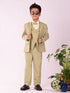 Boy's' Black And Mint Green Shirt Blazer Waist Coat And Pant