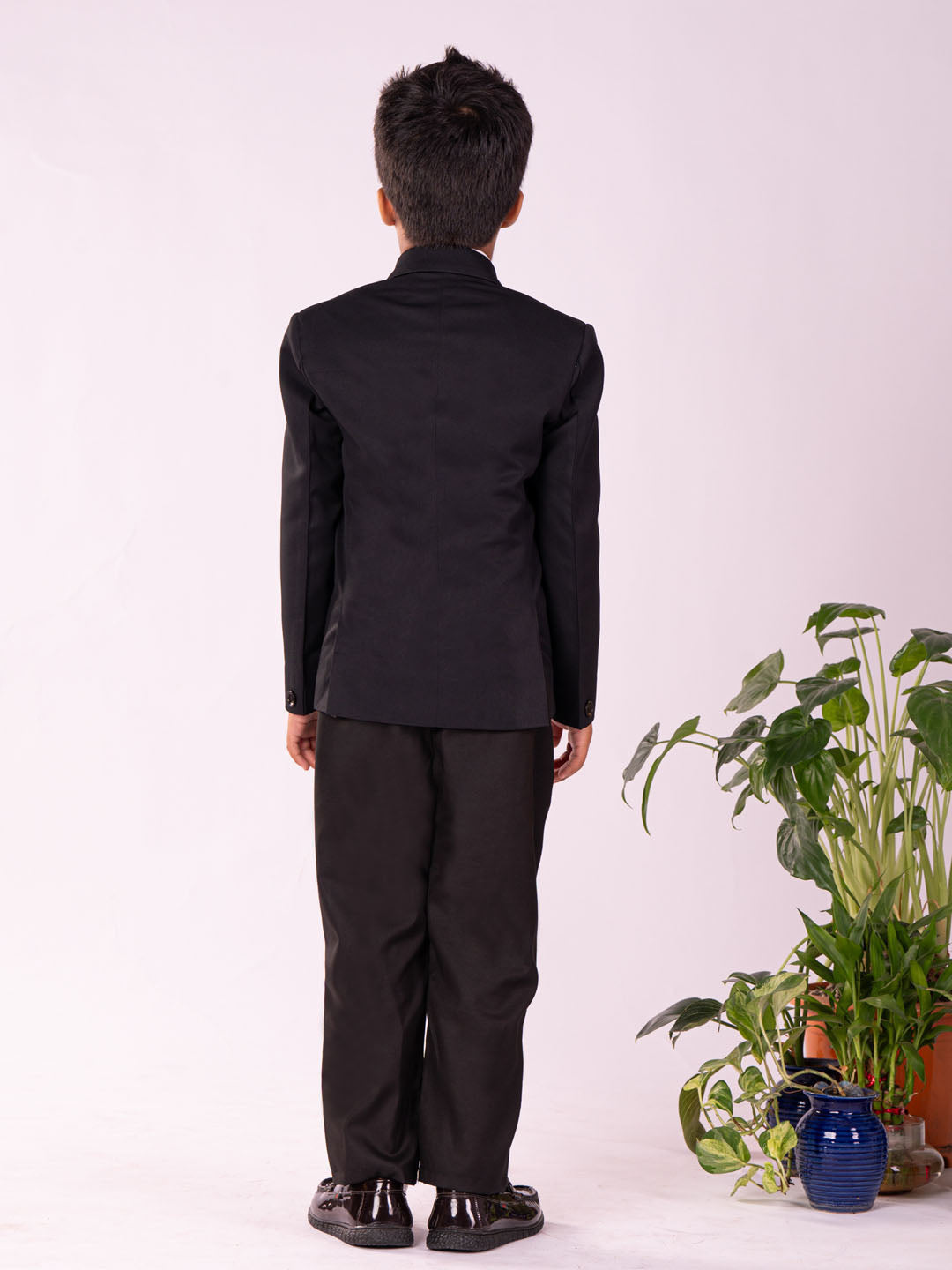 Boy's' Black Shirt Blazer And Pant