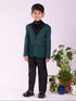 Boy's' Black And Green Shirt Blazer And Pant