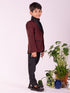 Boy's' Black And Maroon Shirt Blazer And Pant