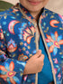 Boys's Blue Silk-Blend Embroidered Thigh Length Jaclet, Kurta And Dhoti Set