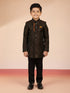 Boy's Rust Silk Blend Sherwani Set