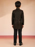 Boy's Rust Silk Blend Sherwani Set