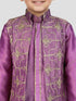 Boy's' Purple Jacket, Kurta And Pyjama Set