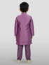 Boy's' Purple Jacket, Kurta And Pyjama Set