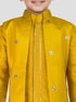 Boy's' Mustard Jacket, Kurta And Pyjama Set