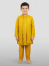 Boy's' Mustard Jacket, Kurta And Pyjama Set