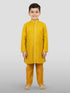 Boy's' Mustard Jacket, Kurta And Pyjama Set