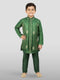 Boy's' Green Jacket, Kurta And Pyjama Set