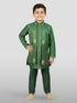 Boy's' Green Jacket, Kurta And Pyjama Set