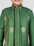 Boy's' Green Jacket, Kurta And Pyjama Set