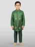 Boy's' Green Jacket, Kurta And Pyjama Set