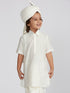 Boy's' White Viscose Kurta Lungi And Safa Set