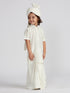 Boy's' White Viscose Kurta Lungi And Safa Set