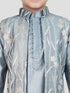 Boy's' Aqua Jacket, Kurta And Pyjama Set.