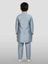 Boy's' Aqua Jacket, Kurta And Pyjama Set.