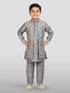 Boy's' Purple Jacket,Kurta And Pyjama Set.