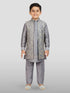 Boy's' Purple Jacket,Kurta And Pyjama Set.