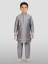 Boy's' Purple Jacket,Kurta And Pyjama Set.