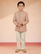 Boy's Peach Rayon Sherwani Set