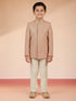 Boy's Peach Rayon Sherwani Set