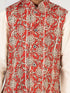Boy's Red Cotton Nehru Jacket Kurta Set