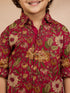 Boys Falsa Cotton Floral Print Kurta with Pyjama Set