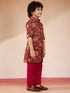 Boys Falsa Cotton Floral Print Kurta with Pyjama Set