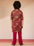 Boys Falsa Cotton Floral Print Kurta with Pyjama Set