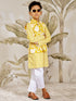 Boy's Yellow Cotton Nehru Jacket Set