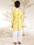 Boy's Yellow Cotton Nehru Jacket Set