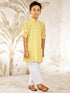 Boy's Yellow Cotton Nehru Jacket Set