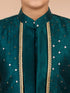 Boy's Blue Silk Blend Sherwani Set