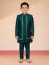 Boy's Blue Silk Blend Sherwani Set