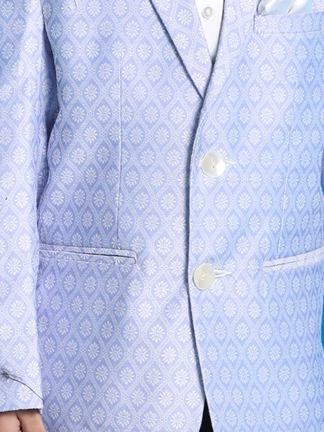 Boy's Lavender Woven Design Blazer