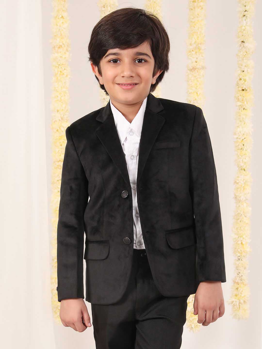 Boy's Black Velvet Blazer