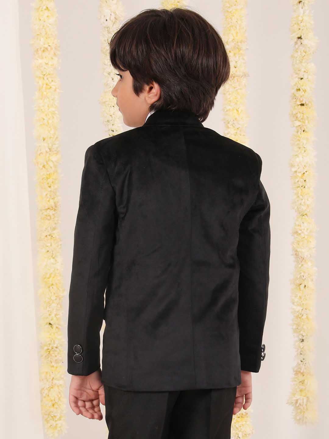 Boy's Black Velvet Blazer