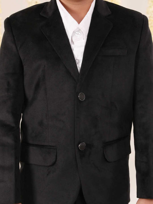 Boy's Black Velvet Blazer