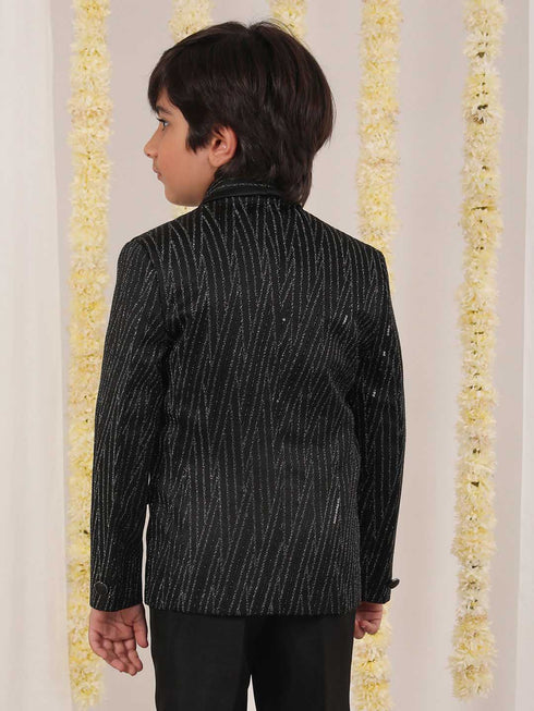 Boy's Black Sequined Blazer