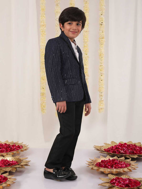 Boy's Blue Sequined Blazer