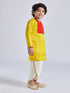 Infant Boy's' Yellow And Cream Silk Blend Kurta And Dhoti Set