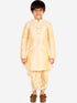 Boy's' Gold Silk Blend Embroidered Dhoti