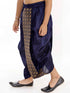 Boy's' Navy Blue Silk Blend Embroidered Dhoti