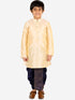Boy's' Navy Blue Silk Blend Embroidered Dhoti