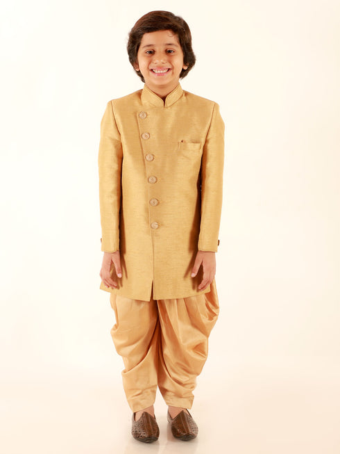 Boy's Beige Indo Western Set